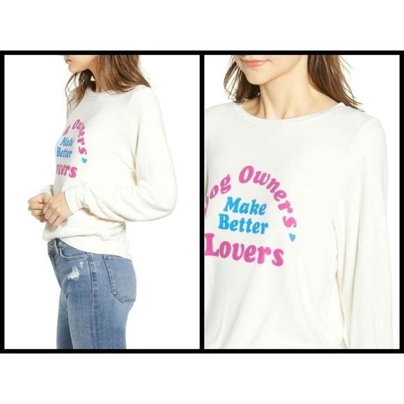 💕WILDFOX💕 Dog Owners Make Better Lovers Baggy Beach Jumper Sweatshirt M - Picture 7 of 13